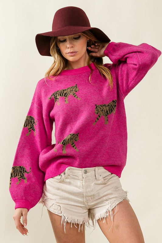 Deanna Tiger Pattern Sweater