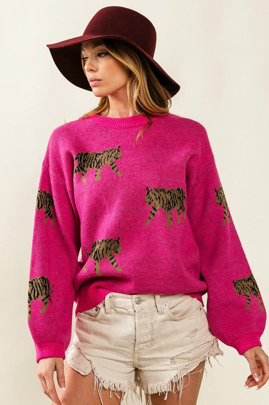 Deanna Tiger Pattern Sweater