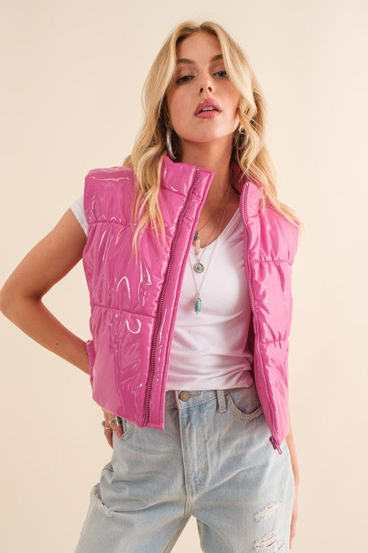 Penny Quilted Puffer Crop Vest