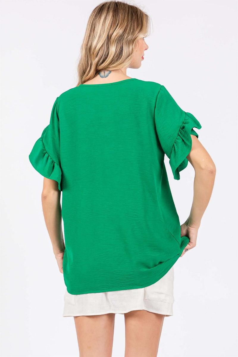 Georgia Short Sleeve V-Neck Blouse