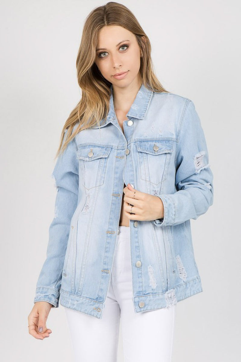 American Bazi Distressed Denim Jacket