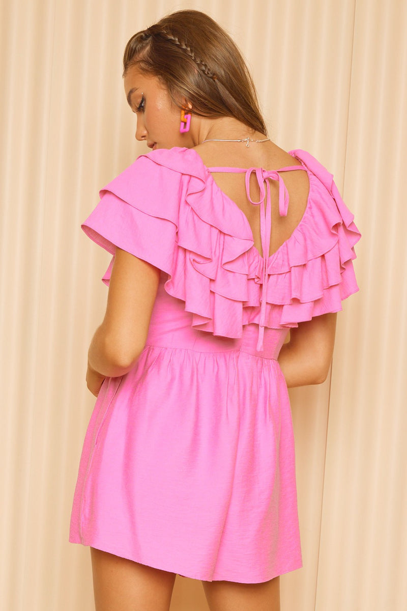 Linda Ruffled Layered  Romper