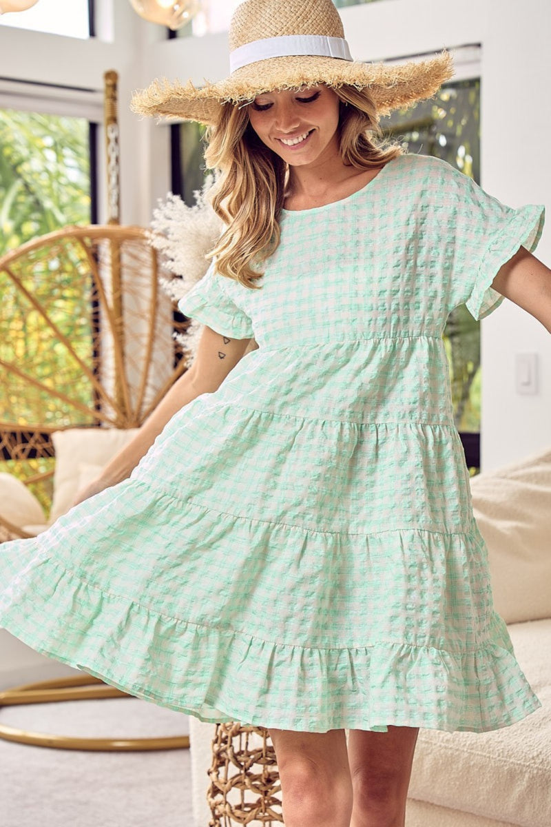 Chelle Ruffled Hem Tiered Dress