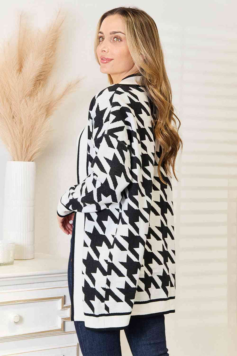 Sarah Houndstooth Longline Cardigan