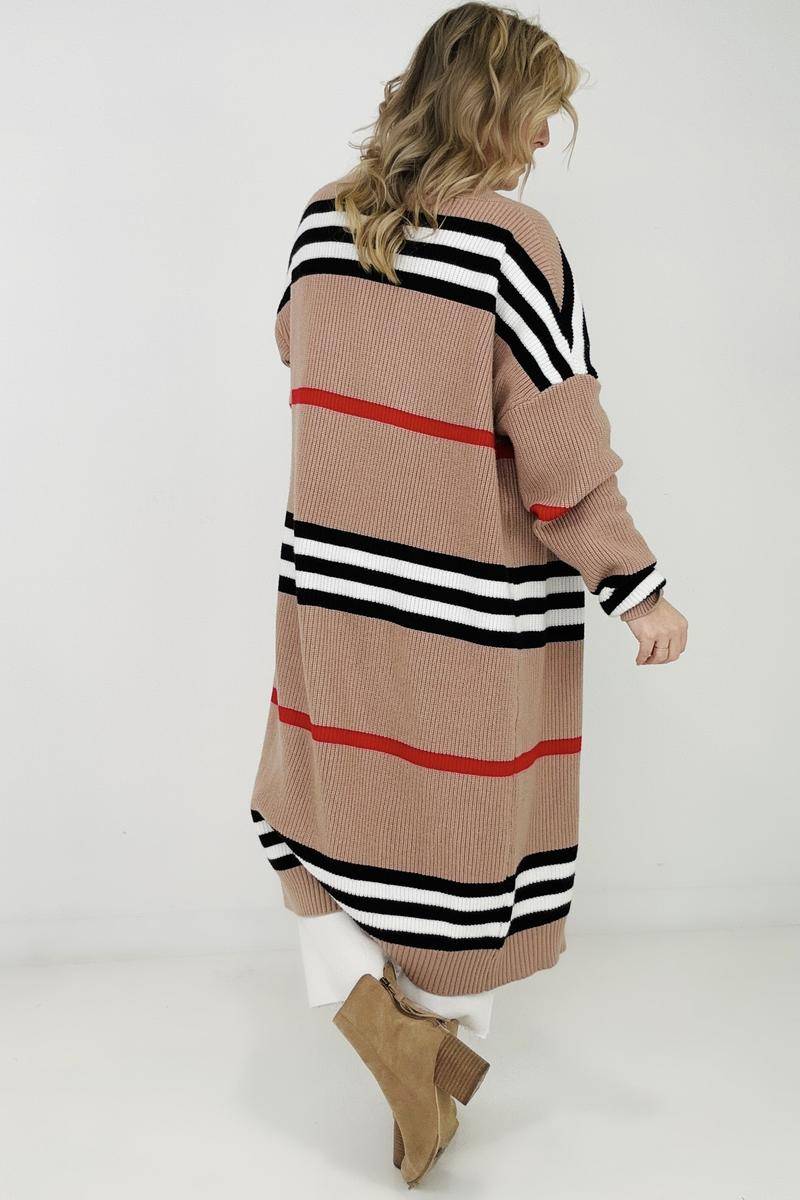 "The Burbs" Oversized Striped Cardigan