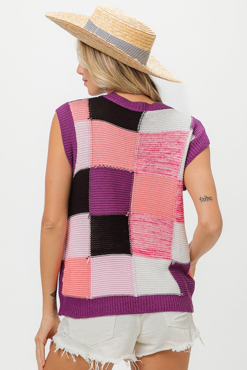 Brittany Color Block Sweater Vest