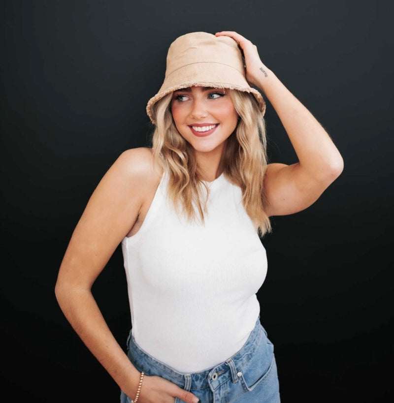 Distressed Edge Bucket Hat - Zen Boutique : Designs For A Lifetime