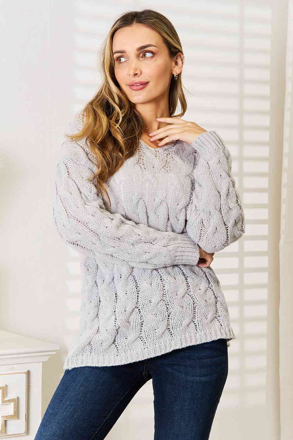 Wanda Cable-Knit Hooded Sweater