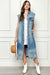 Distressed Longline Denim Jacket